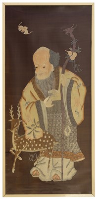 Lot 411 - A Chinese embroidered panel