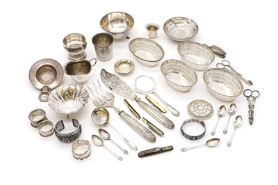 Lot 16 - A collection of silver and silver plated items