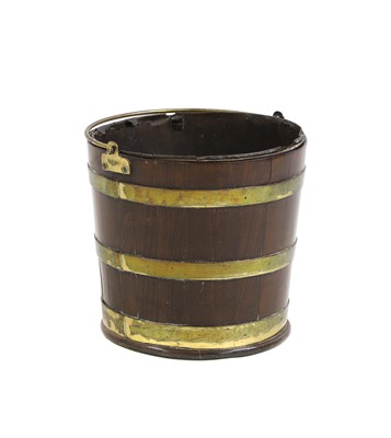 Lot 646 - A brass bound peat bucket