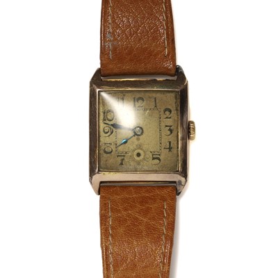 Lot 34M - A 9ct gold mechanical strap watch