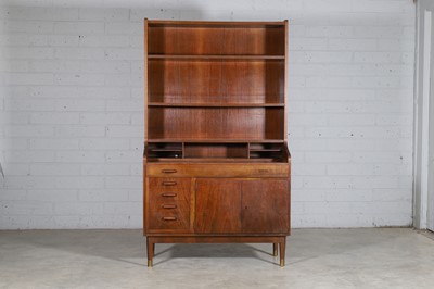 Lot 215 - A teak bureau bookcase