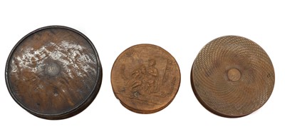 Lot 354 - Three turned wooden table snuff boxes