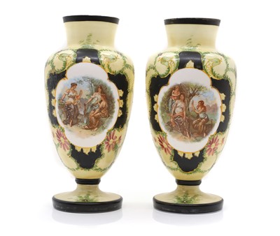 Lot 381 - A pair of glass vases