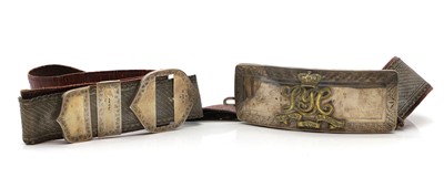 Lot 437 - A Leicestershire Yeomany Cavalry Officer’s silver shoulder belt and pouch