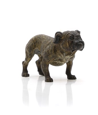 Lot 290A - A Viennese cold painted bronze bulldog