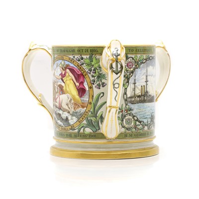 Lot 412 - A Spode Copeland pottery Nelson centenary tyg