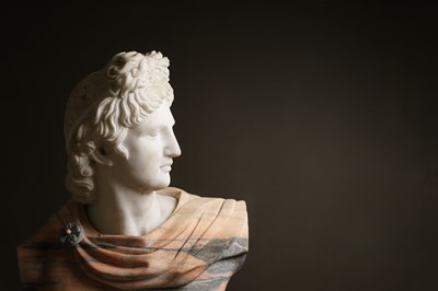 Lot 369 - A carved marble bust after the antique