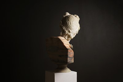 Lot 369 - A carved marble bust after the antique