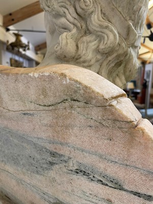 Lot 369 - A carved marble bust after the antique
