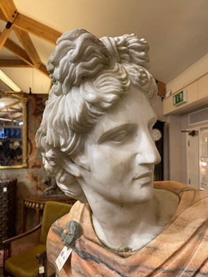 Lot 369 - A carved marble bust after the antique