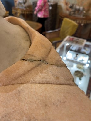 Lot 369 - A carved marble bust after the antique