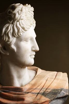 Lot 369 - A carved marble bust after the antique