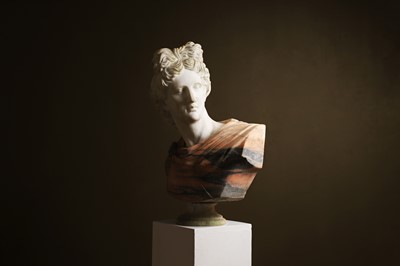 Lot 369 - A carved marble bust after the antique