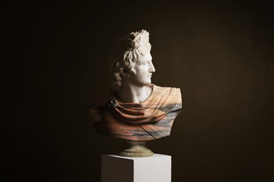 Lot 369 - A carved marble bust after the antique