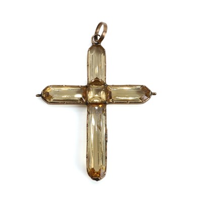 Lot 2 - An early 19th century topaz cross pendant