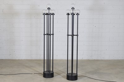 Lot 252 - A pair of Italian metal floor lamps