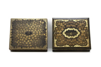 Lot 47 - Two Chinese gilt-lacquered games boxes