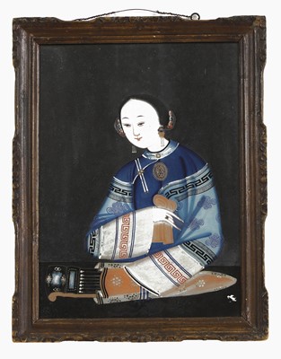 Lot 158 - A Chinese reverse glass painting