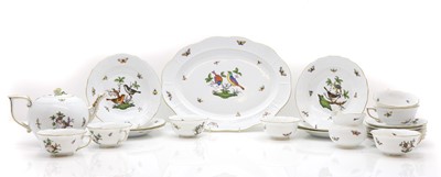 Lot 347 - A Herend porcelain 'Rothschild Bird' pattern tea service