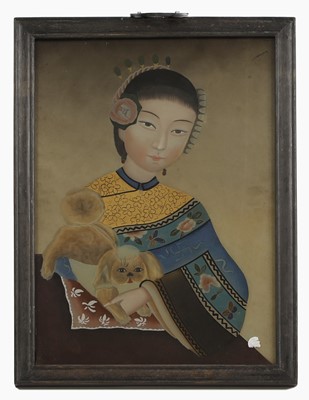 Lot 345 - A Chinese reverse glass painting