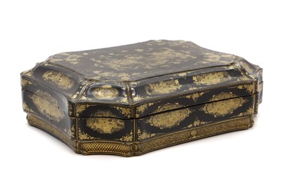 Lot 287 - A Chinese gilt-lacquered games box