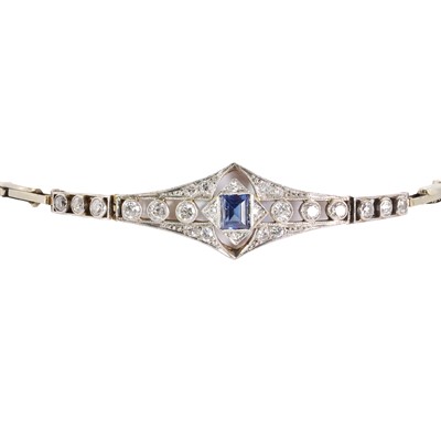 Lot 50 - A sapphire and diamond bracelet