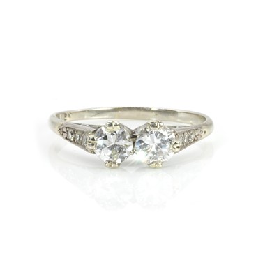 Lot 64 - A diamond two stone ring