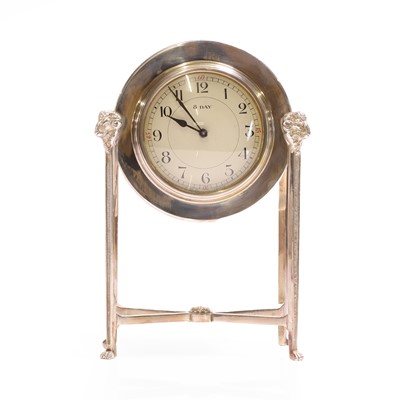 Lot 47 - An Arts and Crafts silver-plated mantel clock