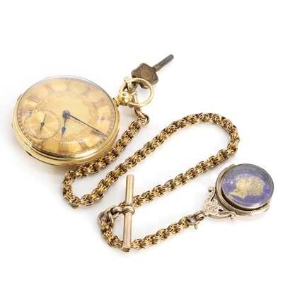 Lot 327 - An 18ct gold open faced key wind pocket watch