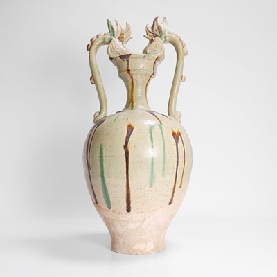 Lot 446 - A Chinese earthenware two-handled 'amphora' vase