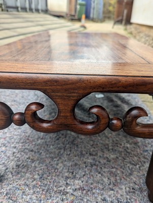 Lot 758 - A Chinese padouk opium table