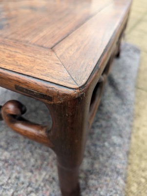 Lot 758 - A Chinese padouk opium table