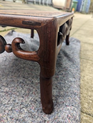 Lot 758 - A Chinese padouk opium table