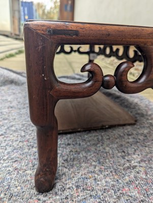 Lot 758 - A Chinese padouk opium table