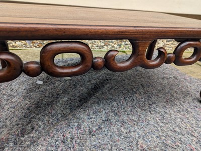 Lot 758 - A Chinese padouk opium table