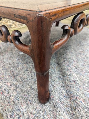 Lot 758 - A Chinese padouk opium table