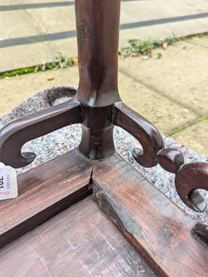 Lot 758 - A Chinese padouk opium table