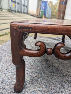 Lot 758 - A Chinese padouk opium table