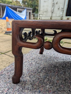 Lot 758 - A Chinese padouk opium table