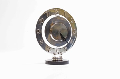 Lot 133 - An Art Deco silver-plated mantel timepiece