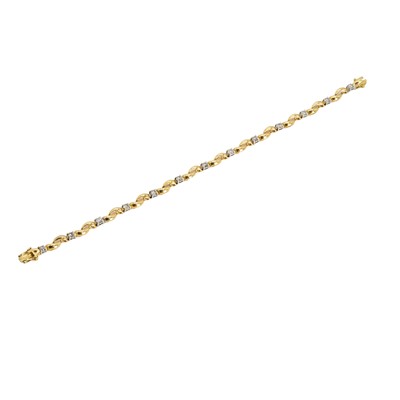 Lot 148 - A two-colour gold diamond line bracelet