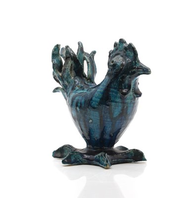 Lot 62 - A Persian pottery zoomorphic incense burner