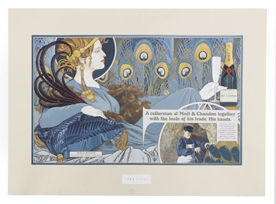 Lot 77 - An Art Nouveau Moët & Chandon advertising original artwork