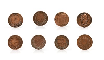 Lot 574 - A collection of six French school bronze medals