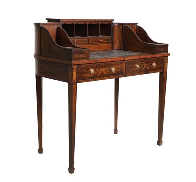 Lot 412 - An Edwardian mahogany and inlaid 'Carlton House' desk