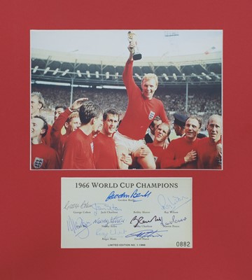 Lot 377 - 1966 World Cup photograph signed and mounted