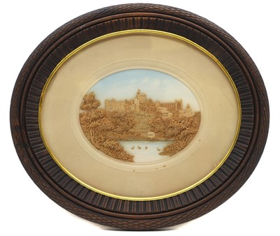 Lot 196 - A framed corkwork picture