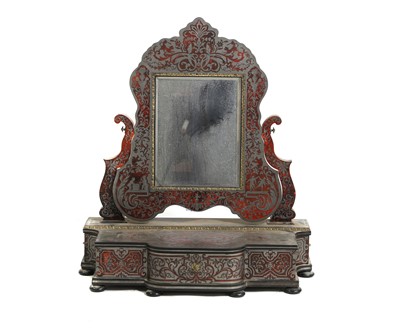 Lot 401 - A boullework tortoiseshell and pewter dressing table mirror