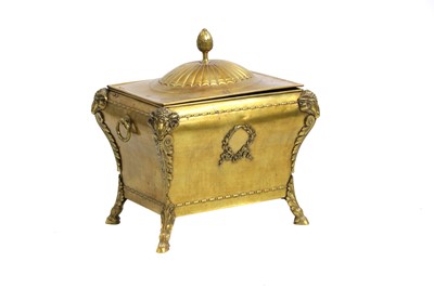 Lot 402 - A neo-classical style brass coal box