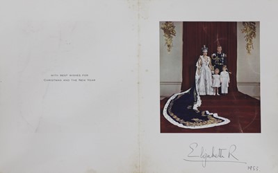 Lot 386 - Elizabeth II, signed 1953 Christmas card